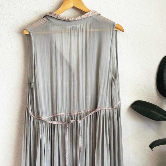 Womens Button Up Maxi Babydoll Dress M/L Hippie Fairy Boho Festival Goblincore - Picture 8 of 10